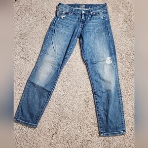 Mother Jeans Womens 28  The Looker Crop Graffiti Girl Denim